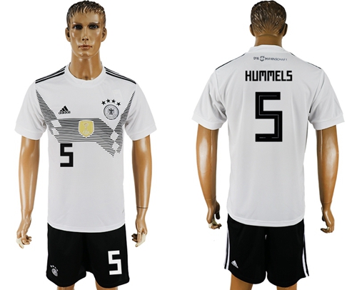 Germany #5 Hummels White Home Soccer Country Jersey